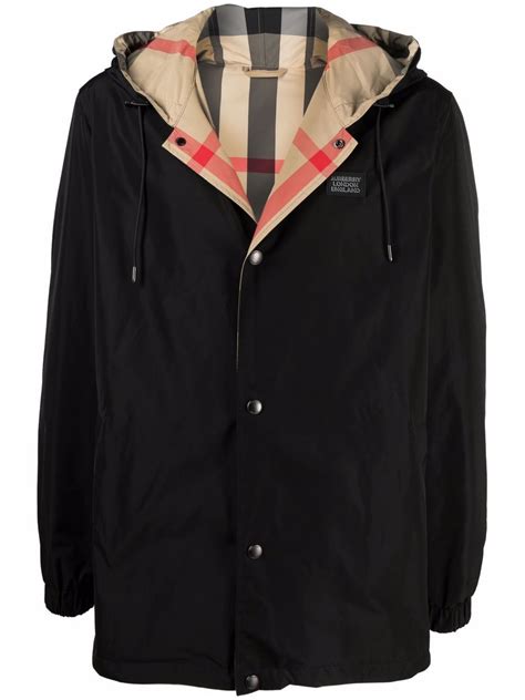 burberry 8043403|Burberry Reversible Check Hooded Jacket .